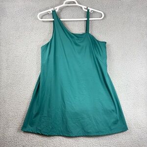 Avia Teal Asymmetrical One-Shoulder A-Line Dress